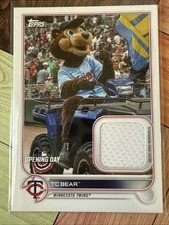 2022 Topps Opening Day TC Bear Mascot Stripe Patch Relic Minnesota Twins #MR-TB