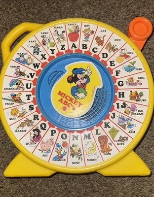 Vintage 1989 Mattel Disney Mickey See & Say ABC s Learning Toy Works Great!