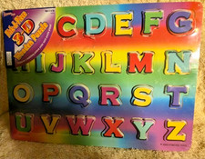 Vtg 2003 Forever Toys Pick-A-Piece 3D Wooden Alphabet Puzzle ABC Learning New