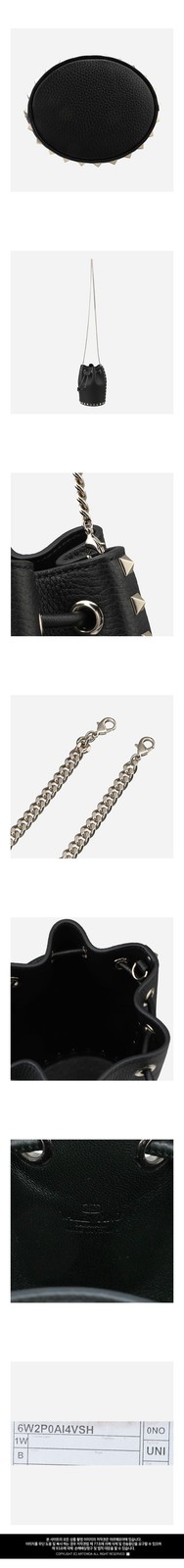 Valentino 5S Rockstud Drawstring Bucket Bag Black 6W2P0AI4 VSH 0NO 133335054 thumbnail 3