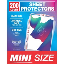 Samsill Mini Sheet Protectors 200 Pack, 5.5 x 8.5 Inch Page 200 Clear