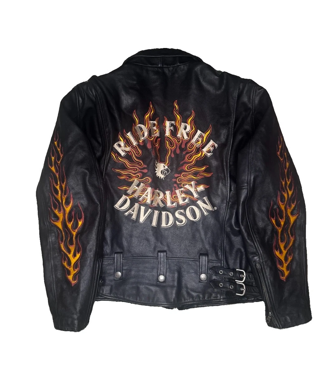 Harley Davidson Leather Jacket Flames for sale | eBay