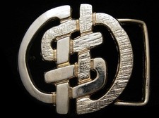 HL01173 VINTAGE 1970s DOLLAR SIGN  TIED KNOTS  GOLDTONE BUCKLE