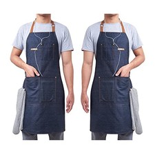 Denim Apron With Pockets - Adjustable Blue for Blue Denim Apron 2 Packs