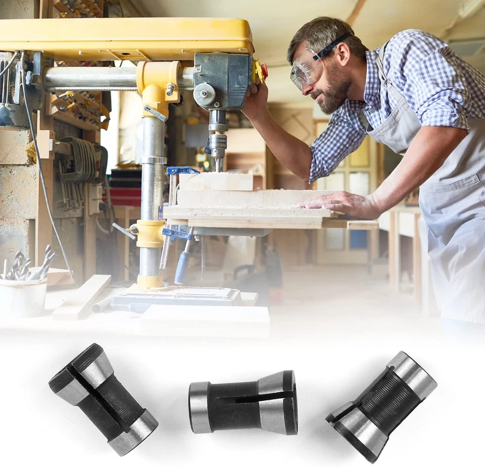 6 Pieces Collet Adapter, Steel Router Collet 6Mm 6.35Mm 8Mm Chuck Milling  - Image 2 of 4