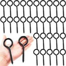 30 Pcs 5 Inch Eye Bolts Screw in Hooks Stainless Steel Black Large Screw Eye ...