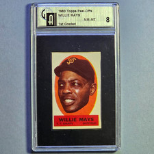 1963 Topps Peel-Offs Willie Mays Instruction Back GAI 8 Nm-Mt High Grade!