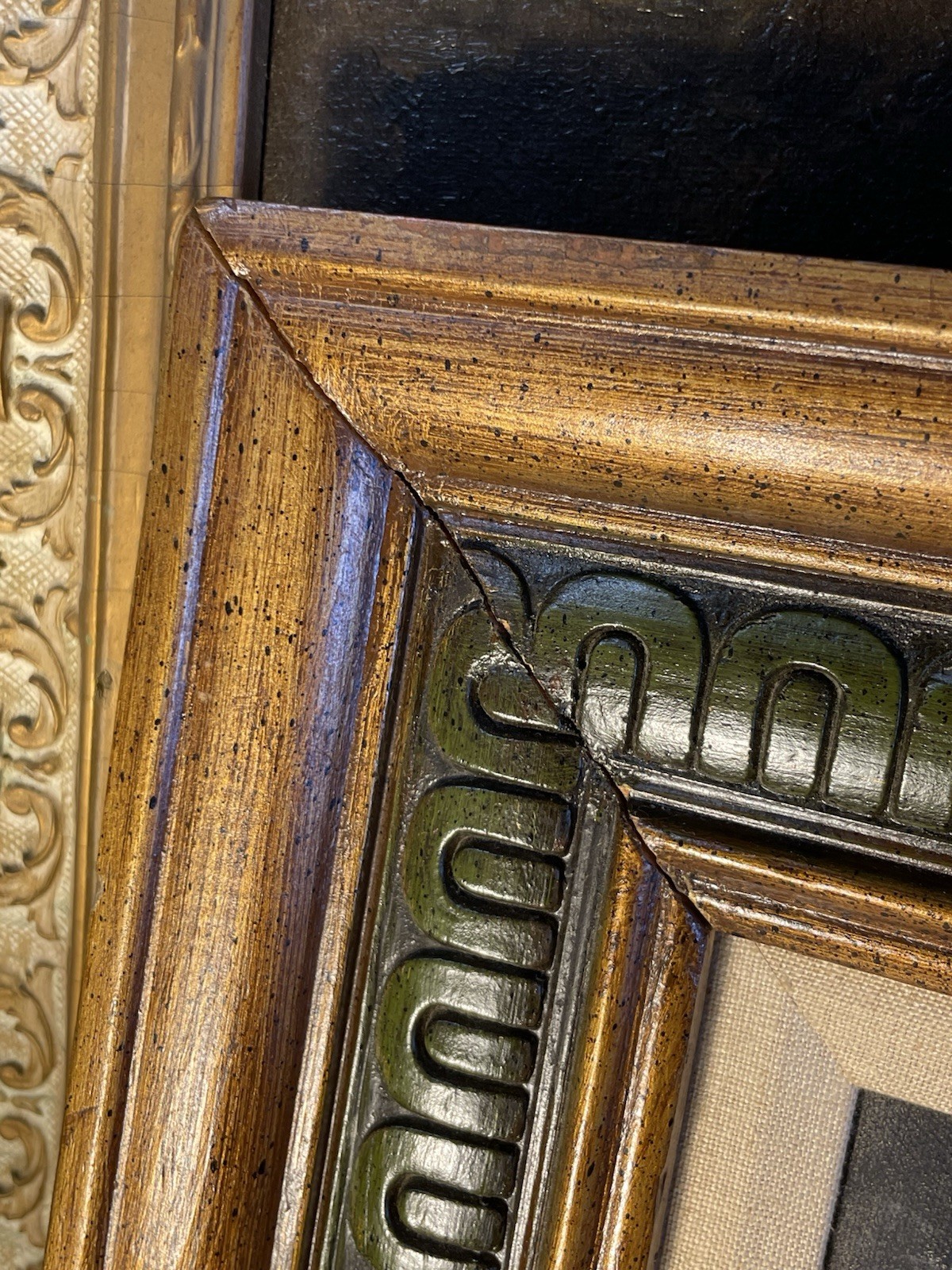 Vintage Carved Wood Ornate Picture Frame Mexican Arts & Crafts 14 X 18