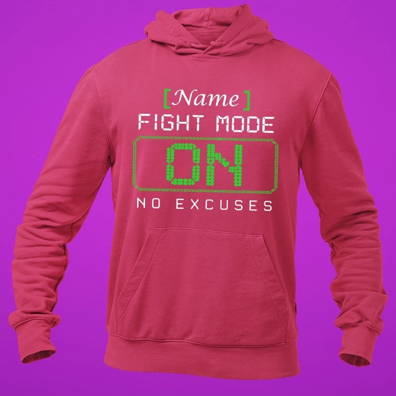 Personalised Custom Fight Mode On Hoodie Boxing Day Fitness Sports Gym Gift