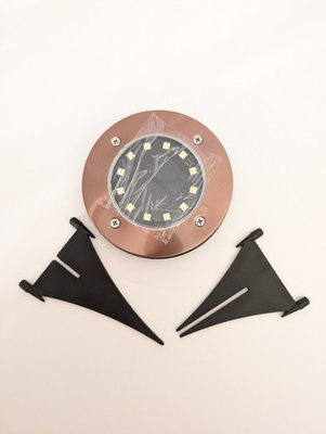 #ad #ad BrightEase Set of 10 Solar Disc Lights with 12 LED and Removable Stakes Bronze $30.00