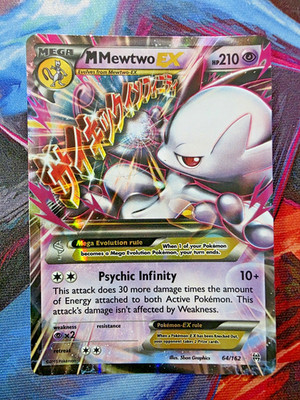 Pokemon M MEWTWO EX 64/162 - XY BREAKTHROUGH ULTRA RARE HOLO - LP