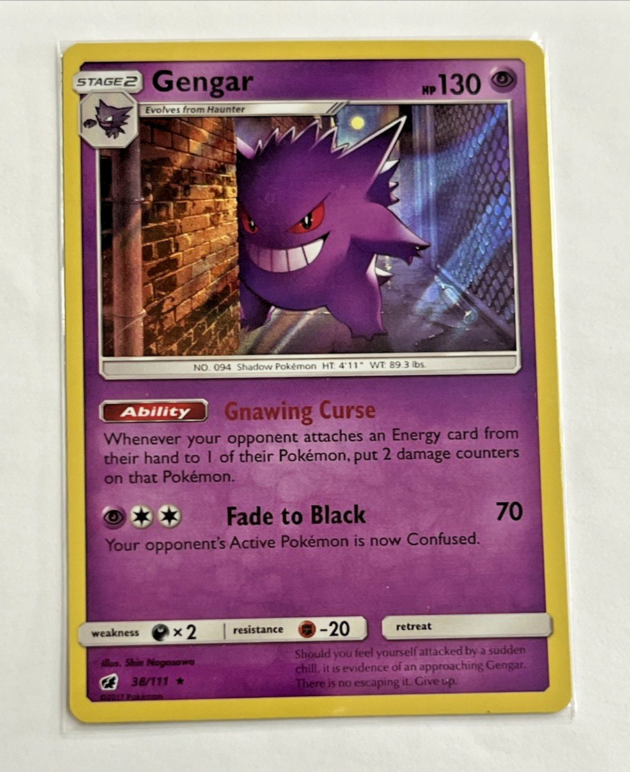 POKEMON GENGAR 38/111 CRIMSON INVASION HOLO CARD - EX MINT