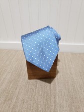 NWOT BROOKS BROTHERS Mens 100 Silk Neck Tie 57"x3.25" Lt Blue w/ Polka Dots