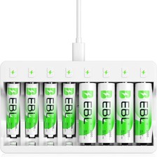 EBL 8-Slot USB-C Battery Charger Kit AA AAA NiMH Smart LED 5V 2A