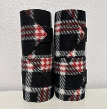 Horse Size Polo Wraps In Red White Black Plaid Horseback Riding and Training