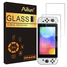 Ailun Tempered Glass Screen Protector for Nintendo Switch OLED Transparent
