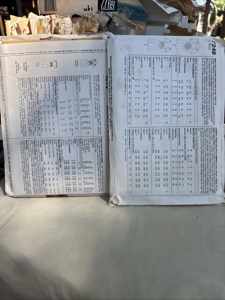 Vintage 80s Dress Patterns Simplicity 7248, McCalls 4092 - Image 4 of 4