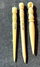 Vintage VICTORIAN Sewing Lot- 3 Bone Awl Bone Bodkin BONES, AWLS, BODKINS