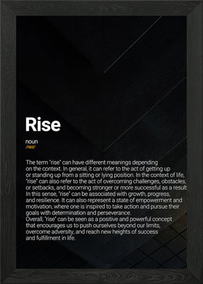 Rise Zitat Gerahmtes Wandbild Poster Leinwanddruck Bild
