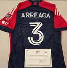NE Revolution XAVIER ARREAGA Signed Match Used Soccer Jersey 2024 Season BLUE