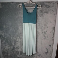 Target Maxi Nightgown Womens Medium Teal Mint Green Sleeveless Colorblock PJs