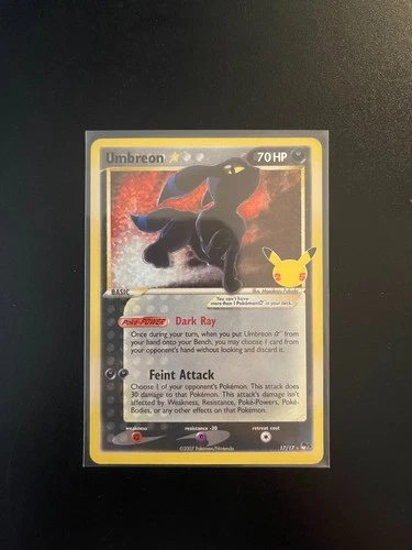 Umbreon Star 17/17 - Celebrations Classic Collection - Gold Star Holo - NM