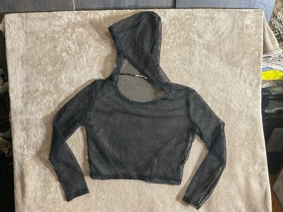 Women s Size Medium Mesh Black Hoodie