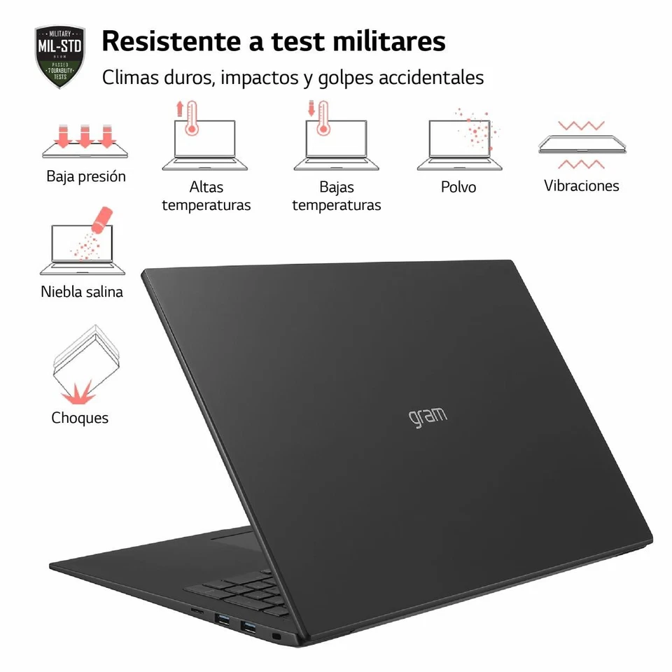 Laptop LG 17Z90R 17" i7-1360P 16 GB RAM 512 GB SSD Qwerty in Spagnolo - Immagine 3 di 3