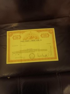 VANZETTI IBFRARED & COMPURTER SYSTEMS,INC 100 SHARES STOCK CERTIFICATE  1486