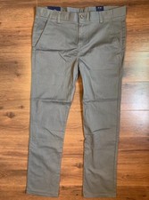 New Chaps Dress Pants Boys Size 20 Husky Stretch Flat Front Gray School Uniform