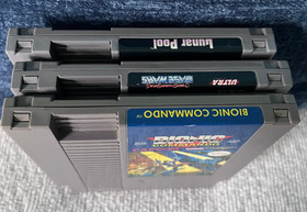 Nes Games Lot Bionic Commando, Lunar Pool, Basewars - Tested and Working!