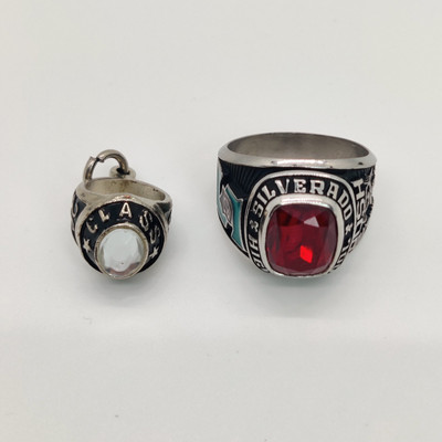 Silverado Hawks Highschool 2020 Las Vegas Class Ring Silver Tone Keystone Sz 10