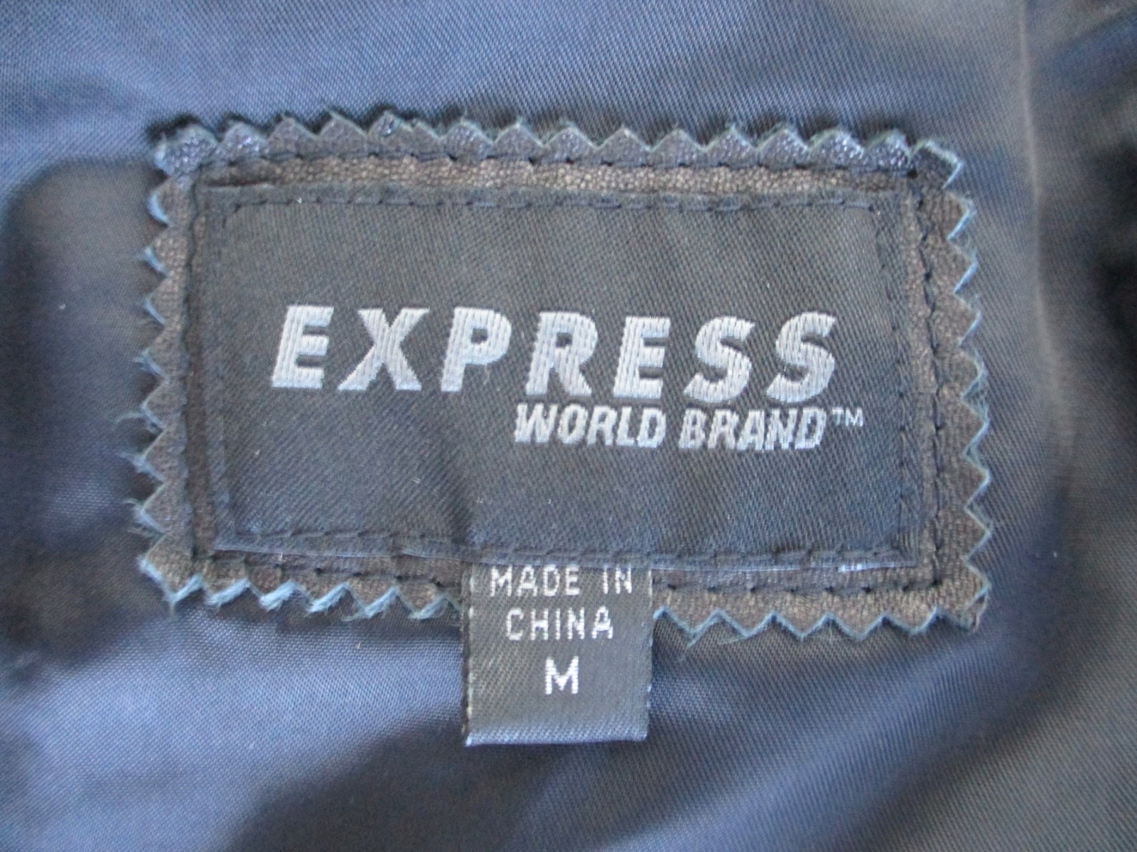 Vtg 90s Y2K Express black real leather zip coat j… - image 8