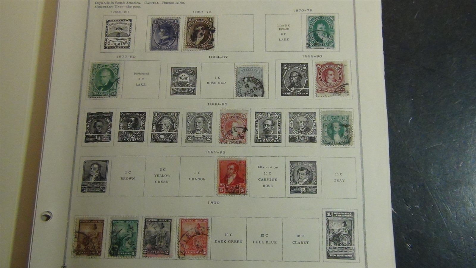 Stampsweis Argentina classic collection on various pages est 875 stamps