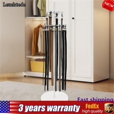 2-tier Tie Rack Floor Mounted Belt Hanger Belt Display Shelf W/31 Hooks USA NEW
