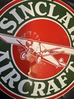 Vintage Sinclair Aircraft Ande Rooney Gas Oil Airplane Porcelain Sign 11"