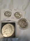 Silver Coin Lot 1964 Quarter X2 Standing 1943 X1 And 1926 S Peace Dollar.