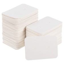 Earring Display Cards, 500pcs Paper Earring Holder Rectangle Style 2, White