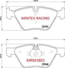 BMW E89 Z4 ROADSTER sDRIVE 28i 30i MINTEX FAST ROAD TRACK DAY FRONT BRAKE PADS