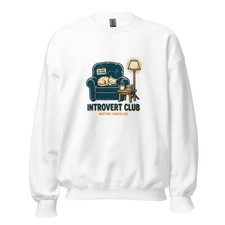 Introvert Club Funny Cat Sweatshirt Antisocial Humor Gift