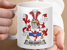 Delaney Surname Irish Family Crest Mug