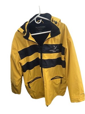 Inland Waters Outfitters Yellow Hooded Jacket 2XL Cape May Lewes Ferry Nautical