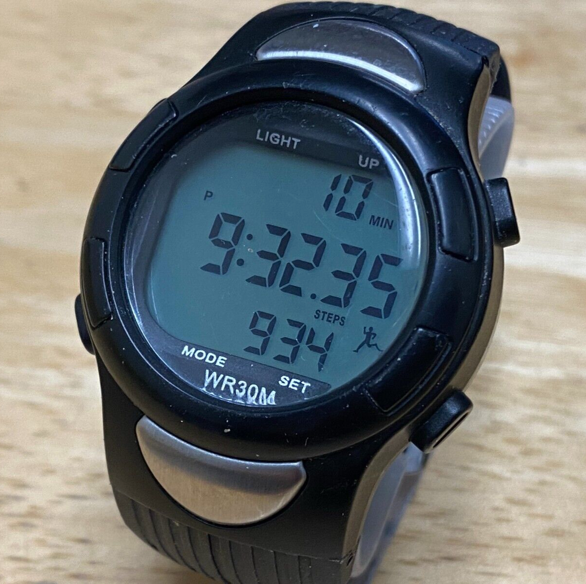 Medline Mens 30m Black Digital Pedometer Digital Alarm Chrono