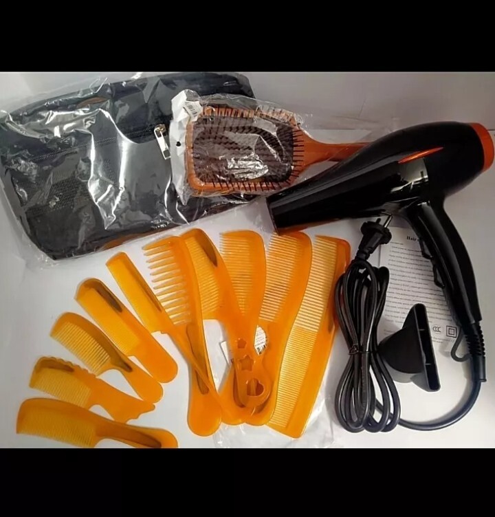 Trousse de coiffure complète avec sèche-cheveux et accessoires amovibles