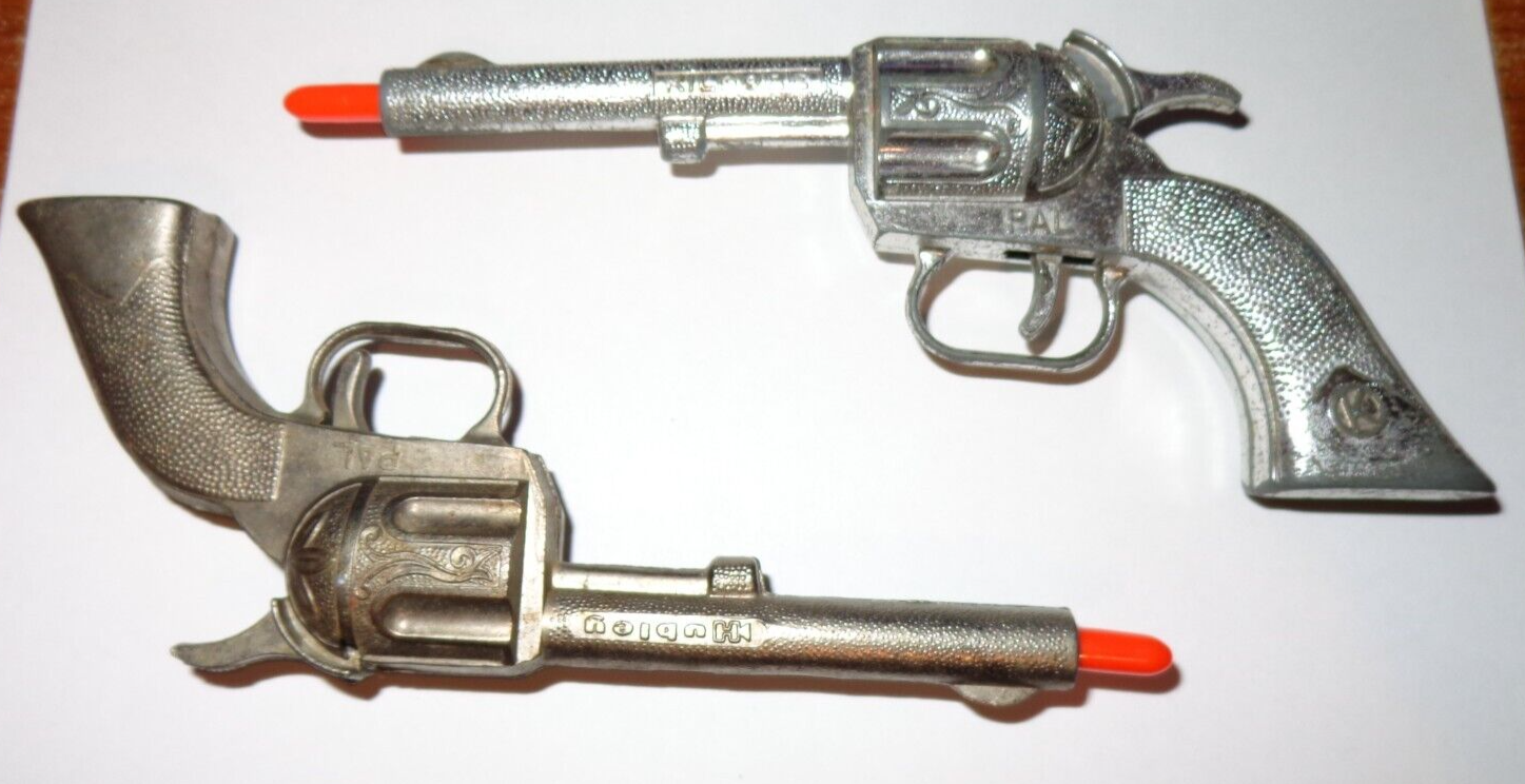 Vintage Lot Of 2 1950s Kilgore & Hubley "PAL" TOY Cap Guns MADE IN USA