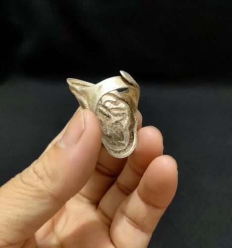 Early Collection of Old Silversmith Pure Handmade Little Man Spring Ring - Picture 6 of 9