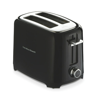 Hamilton Beach 2 Slice Toaster, Extra-Wide Slots, Chrome-Plated Lever, Black