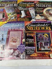 5-Better Homes Gardens Cross Stitch Needlework Crafts Magazine 1990  s Christmas
