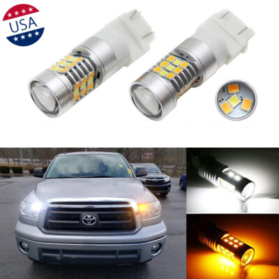 3157 4157 Switchback White/Amber LED Turn Signal Light Bulbs for
