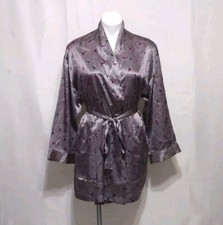 Victoria  s Secret Floral Satin Kimono Robe Belted Lounge One Size